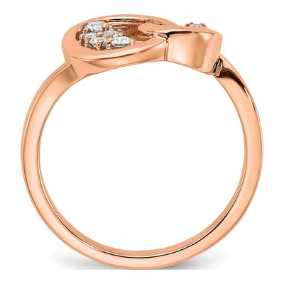 14K Rose Gold 1/6 ct tw Diamond Double Circle Ring – view 3