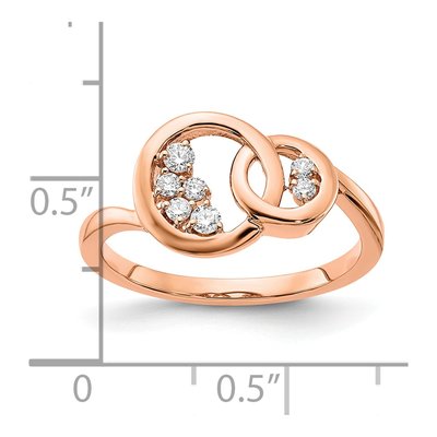 14K Rose Gold 1/6 ct tw Diamond Double Circle Ring – view 6