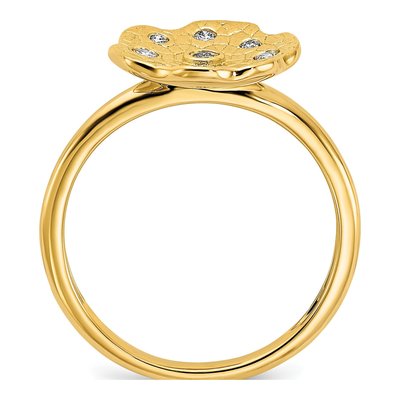 14K Yellow Gold 1/8 ct tw Diamond Flower Ring – view 3