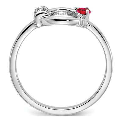 14K White Gold 1/15 ct tw Ruby & Diamond Circle Ring – view 2