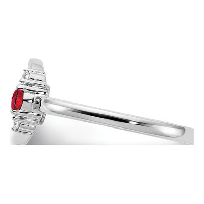 14K White Gold 1/15 ct tw Ruby & Diamond Circle Ring – view 3