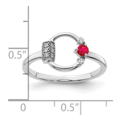14K White Gold 1/15 ct tw Ruby & Diamond Circle Ring – view 5