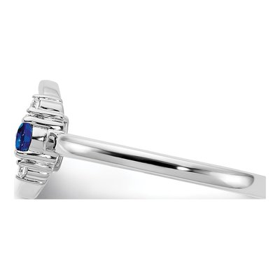 14K White Gold 1/15 ct tw Lab-Created Sapphire & Diamond Circle Ring – view 3