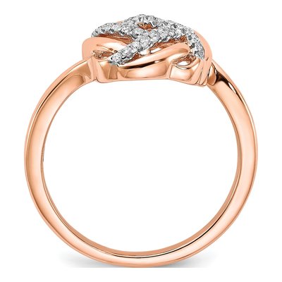 14K Rose Gold 1/8 ct tw Diamond Love Knot Ring – view 2