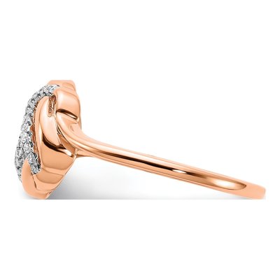 14K Rose Gold 1/8 ct tw Diamond Love Knot Ring – view 3