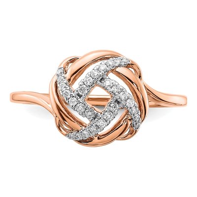 14K Rose Gold 1/8 ct tw Diamond Love Knot Ring – view 4