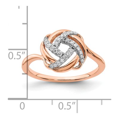 14K Rose Gold 1/8 ct tw Diamond Love Knot Ring – view 5