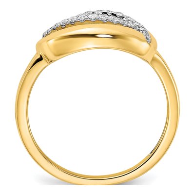14K Yellow Gold Diamond Oval Ring – view 2