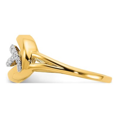 14K Yellow Gold Diamond Oval Ring – view 3