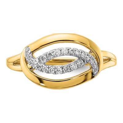 14K Yellow Gold Diamond Oval Ring – view 4