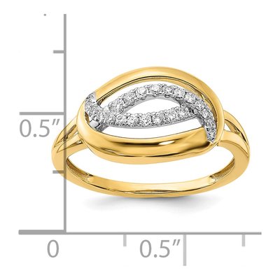 14K Yellow Gold Diamond Oval Ring – view 5