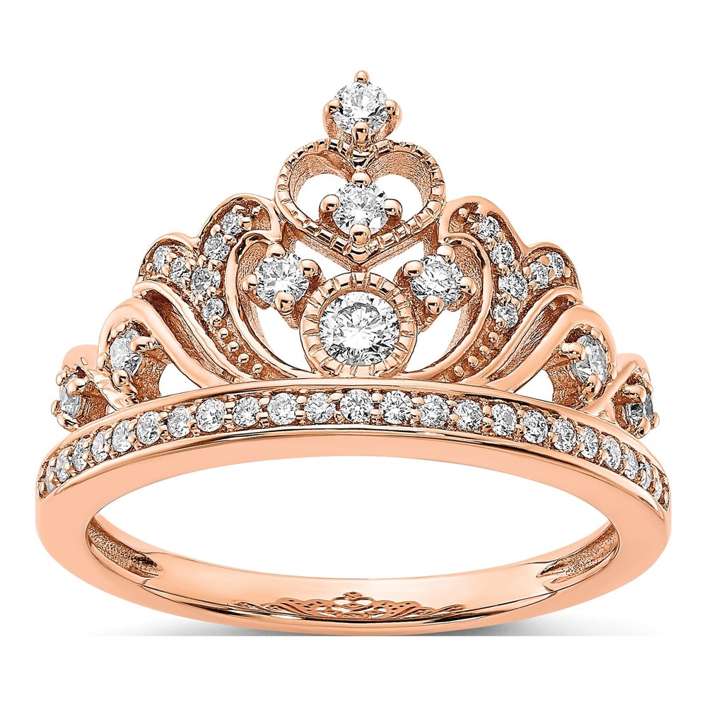 14K Rose Gold 3/8 ct tw Diamond Tiara Ring