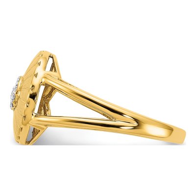 14K Yellow Gold 1/15 ct tw Diamond Flower Ring – view 3