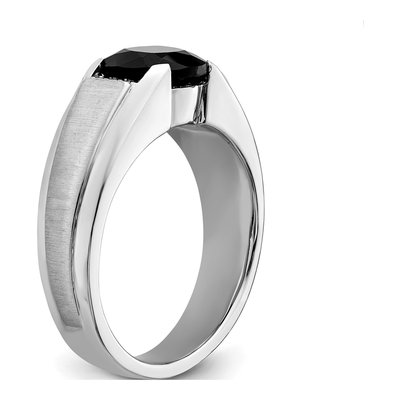 Men's 14K White Gold 1/20 ct tw Onyx & Diamond Cushion Ring – view 7