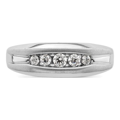 Men's 14K White Gold 1/3 ct tw Lab-Grown Diamond Five Ring – view 4