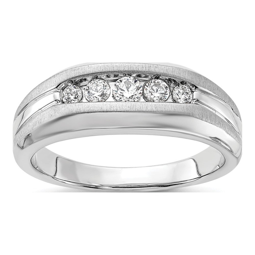 Men's 14K White Gold 1/3 ct tw Lab-Grown Diamond Five Ring