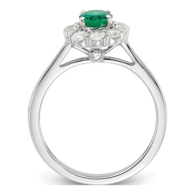 10K White Gold 5/8 ct tw Lab-Created Emerald & Lab-Grown Diamond Oval Fashion Ring – view 4