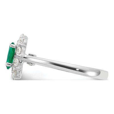 10K White Gold 5/8 ct tw Lab-Created Emerald & Lab-Grown Diamond Oval Fashion Ring – view 5