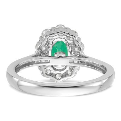 10K White Gold 5/8 ct tw Lab-Created Emerald & Lab-Grown Diamond Oval Fashion Ring – view 7