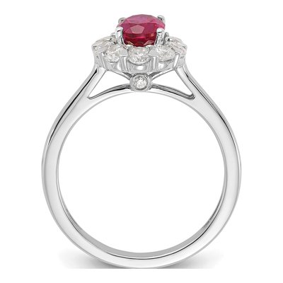 10K White Gold 5/8 ct tw Lab-Created Ruby & Lab-Grown Diamond Oval Fashion Ring – view 3