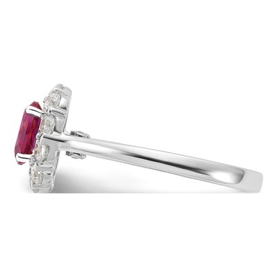 10K White Gold 5/8 ct tw Lab-Created Ruby & Lab-Grown Diamond Oval Fashion Ring – view 4