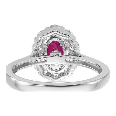 10K White Gold 5/8 ct tw Lab-Created Ruby & Lab-Grown Diamond Oval Fashion Ring – view 6