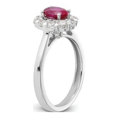 10K White Gold 5/8 ct tw Lab-Created Ruby & Lab-Grown Diamond Oval Fashion Ring – view 7