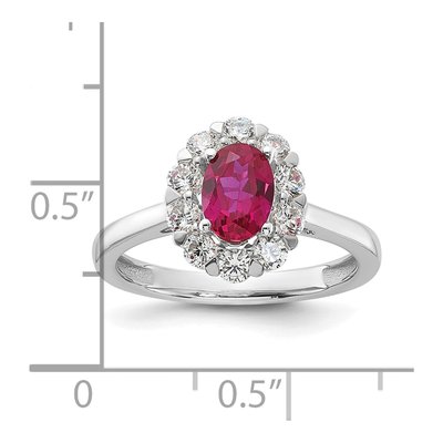 10K White Gold 5/8 ct tw Lab-Created Ruby & Lab-Grown Diamond Oval Fashion Ring – view 8
