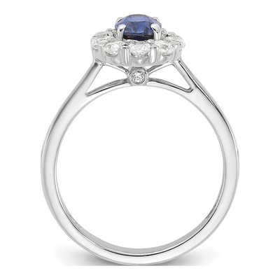10K White Gold 5/8 ct tw Lab-Created Sapphire & Lab-Grown Diamond Oval Fashion Ring – view 2