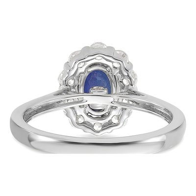 10K White Gold 5/8 ct tw Lab-Created Sapphire & Lab-Grown Diamond Oval Fashion Ring – view 5