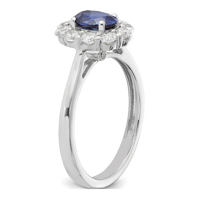 10K White Gold 5/8 ct tw Lab-Created Sapphire & Lab-Grown Diamond Oval Fashion Ring – view 6