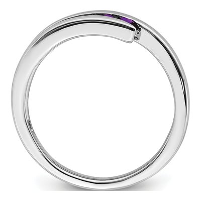 14K White Gold Amethyst Graduated 4-Stone Ring – view 3