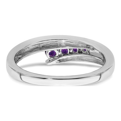 14K White Gold Amethyst Graduated 4-Stone Ring – view 7