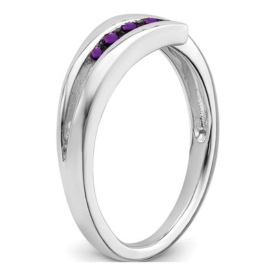 14K White Gold Amethyst Graduated 4-Stone Ring – view 8