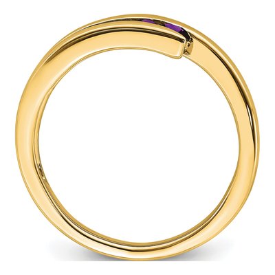 14K Yellow Gold Amethyst Graduated 4-Stone Ring – view 2