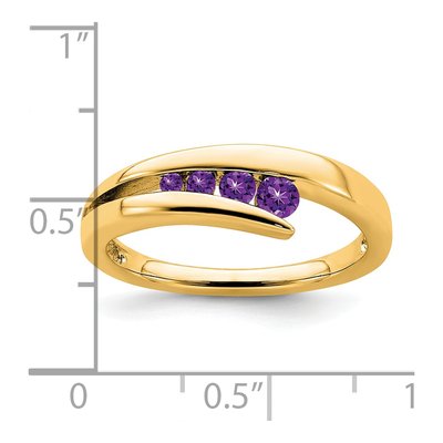 14K Yellow Gold Amethyst Graduated 4-Stone Ring – view 3