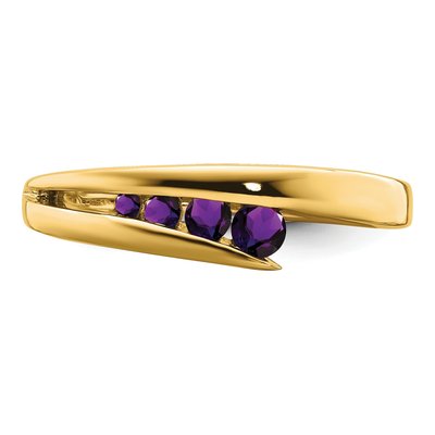 14K Yellow Gold Amethyst Graduated 4-Stone Ring – view 5