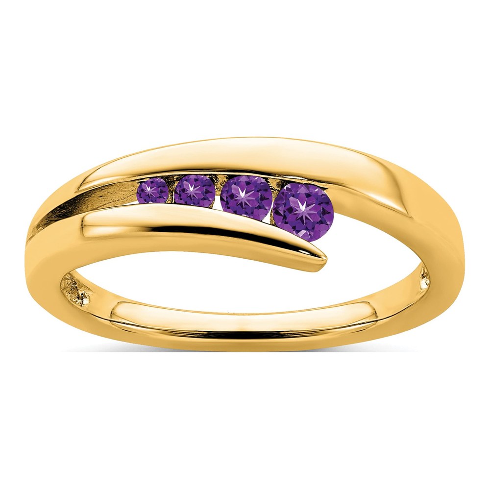 14K Yellow Gold Amethyst Graduated 4-Stone Ring