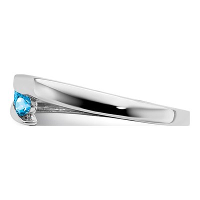 14K White Gold Swiss Blue Topaz Graduated Ring – view 5