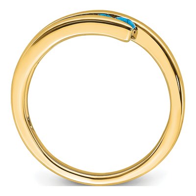 14K Yellow Gold Swiss Blue Topaz 4-Stone Ring – view 3