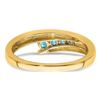 14K Yellow Gold Swiss Blue Topaz 4-Stone Ring – view 7