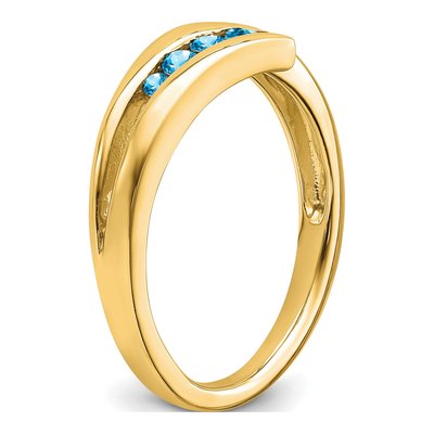 14K Yellow Gold Swiss Blue Topaz 4-Stone Ring – view 8