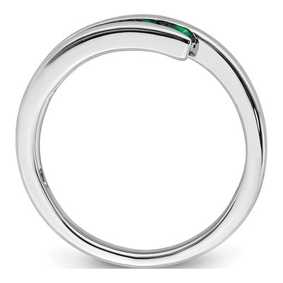 14K White Gold Emerald Graduated 4-Stone Ring – view 3