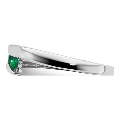 14K White Gold Emerald Graduated 4-Stone Ring – view 5