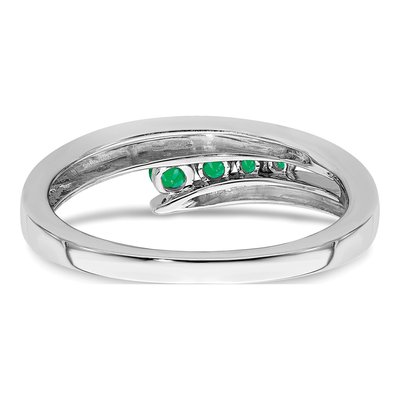 14K White Gold Emerald Graduated 4-Stone Ring – view 7