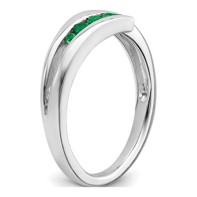 14K White Gold Emerald Graduated 4-Stone Ring – view 8