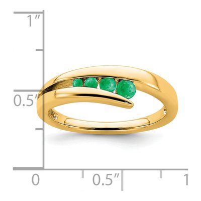 14K Yellow Gold Emerald Graduated 4-Stone Ring – view 3
