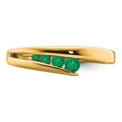 14K Yellow Gold Emerald Graduated 4-Stone Ring – view 5