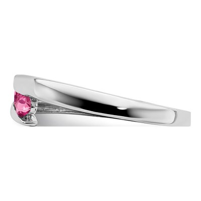 14K White Gold Pink Tourmaline Graduated Ring – view 4