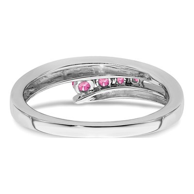14K White Gold Pink Tourmaline Graduated Ring – view 6
